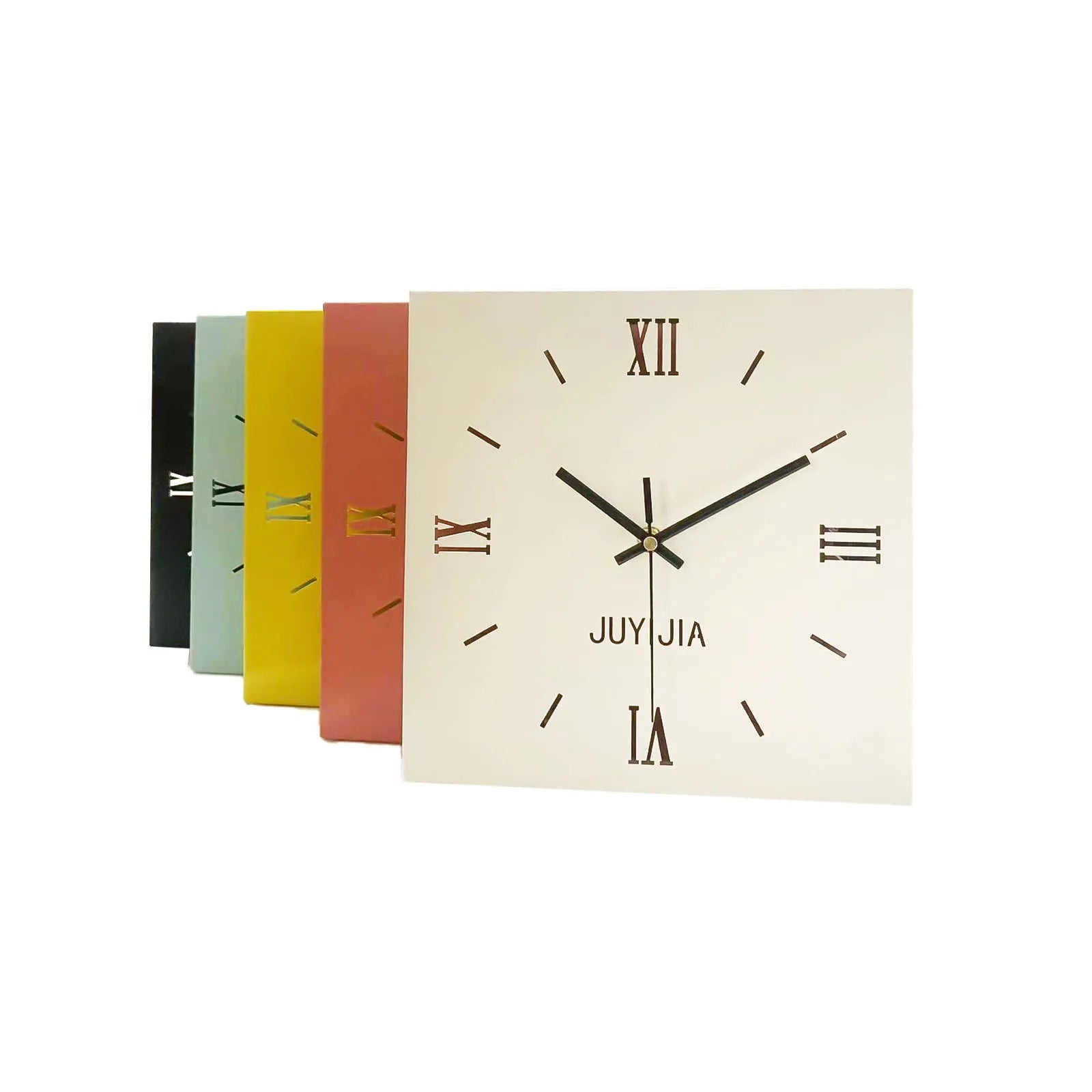 Double-sided decorative wall clock with metal shell, 26x26cm, Rome with lights, modern simplicity style for bedroom or living room corner