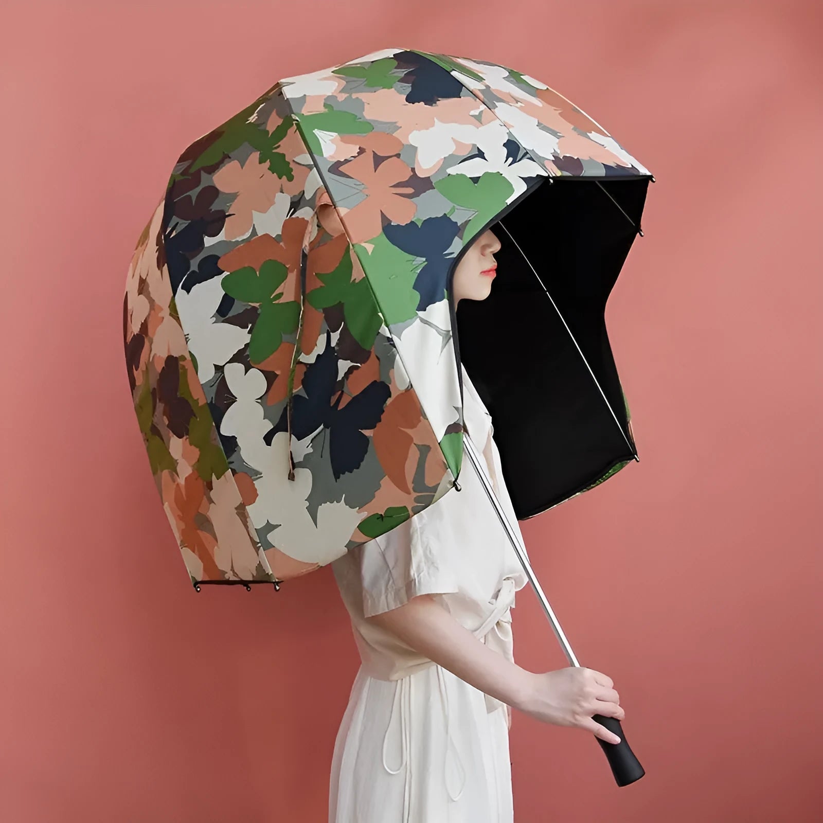 Helmet umbrella 76cm sun protection and rain umbrella in hands-free hat style