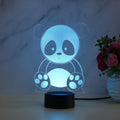 Panda 3 touch remote control seven colour night light with acrylic board and ABS base