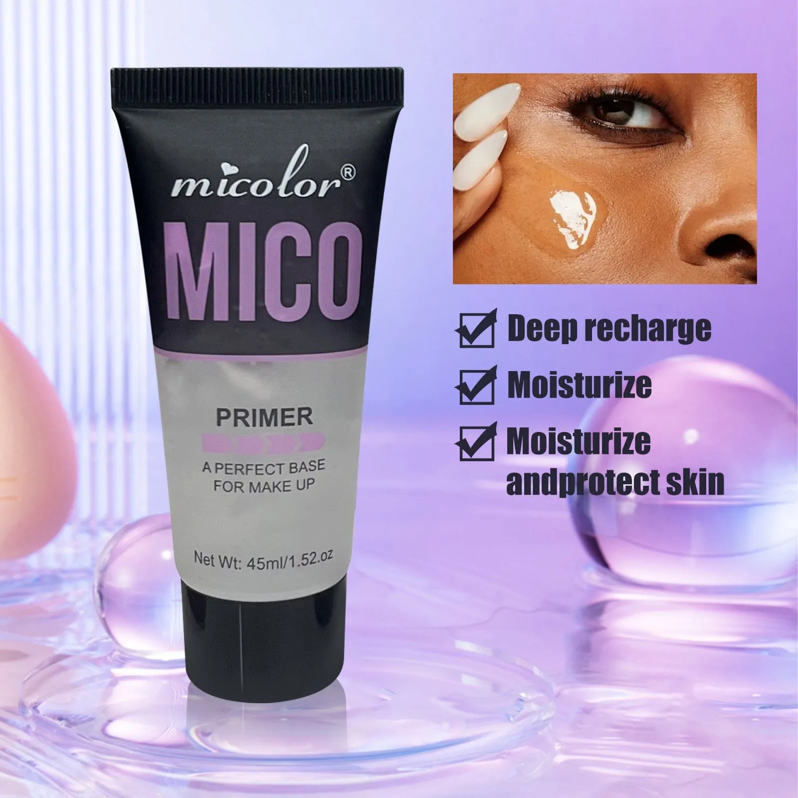 Makeup primer and final sealer spray two-in-one set with 45ml and 40ml bottles