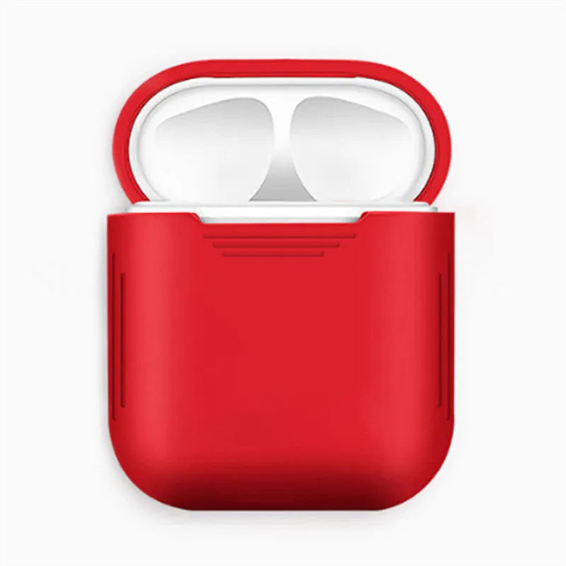 Silicone AirPods case with shockproof earmuffs and anti-lost rope in black for Apple iPhone models