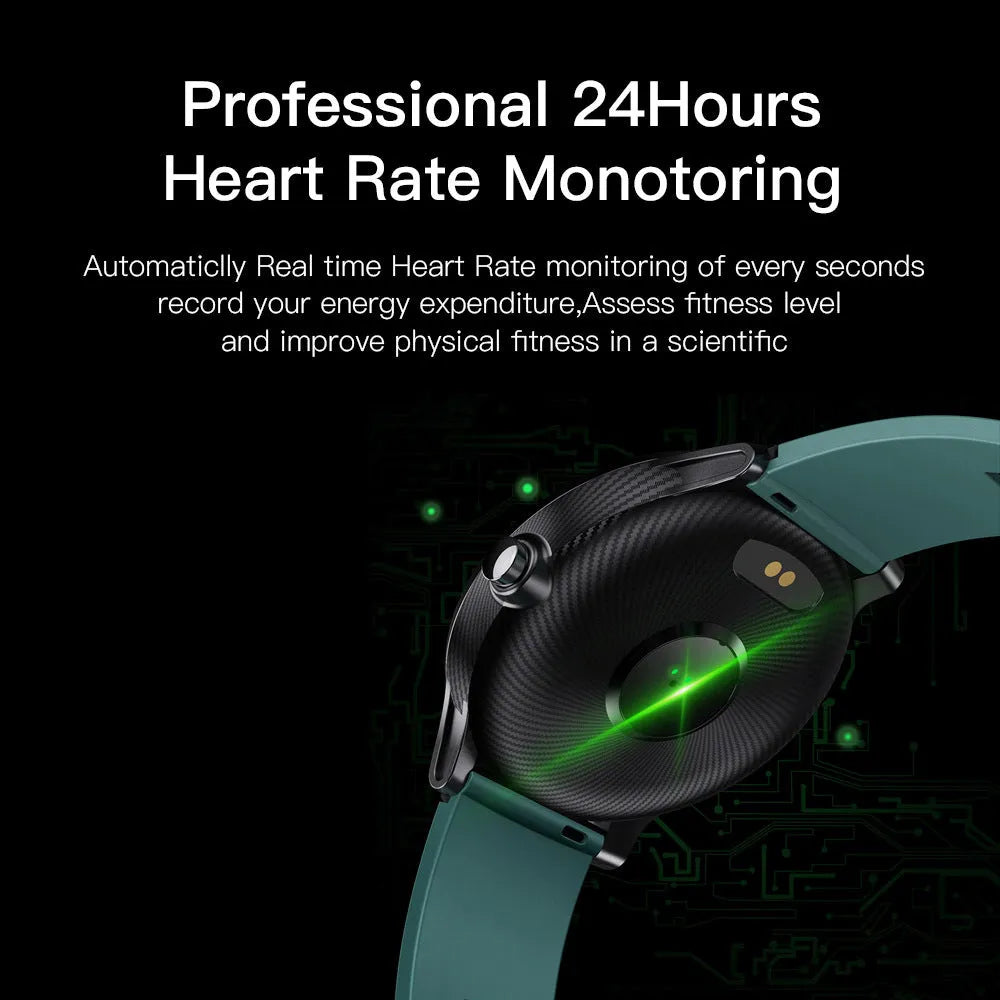 Waterproof heart rate multi sport smart watch with touch screen, 300mAh battery, in green or orange, 48.5mm case
