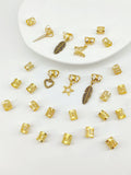 Set of 26 antique-style leaf braid rings in gold and silver alloy with electroplated finish