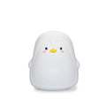 Penguin night light in white with silicone body and USB cable, 118x110x132mm