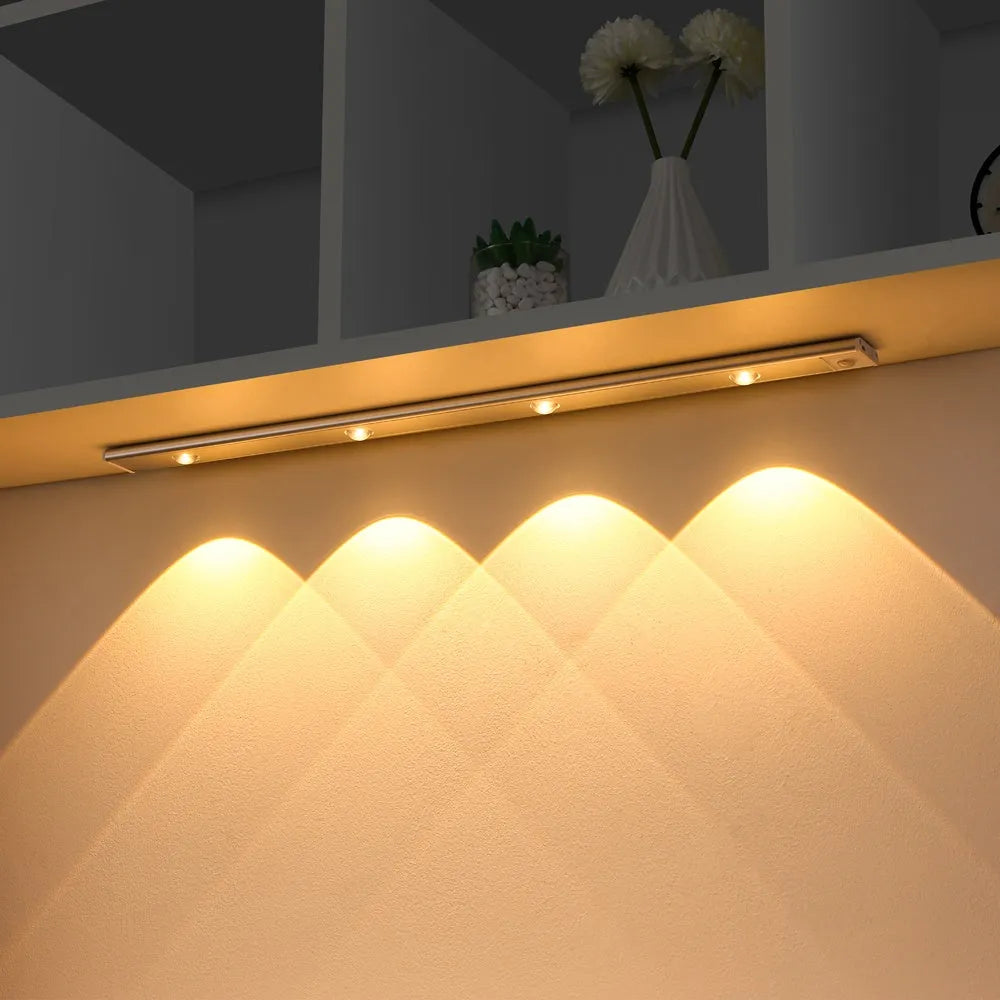 Black USB LED night light motion sensor aluminium strip for cabinet