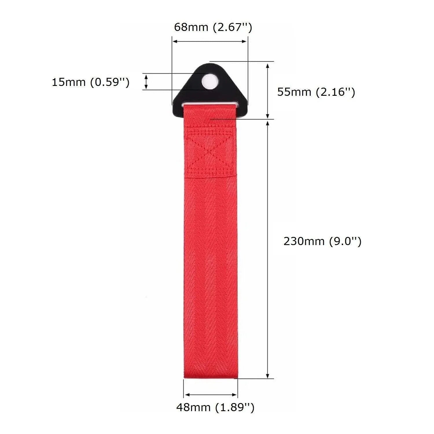 Automotive trailer rope in red made of ABS nylon with 3m tie holder for car bumper decoration