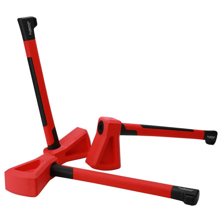 Red plastic fitness axe trainer for home muscle conditioning and strength training