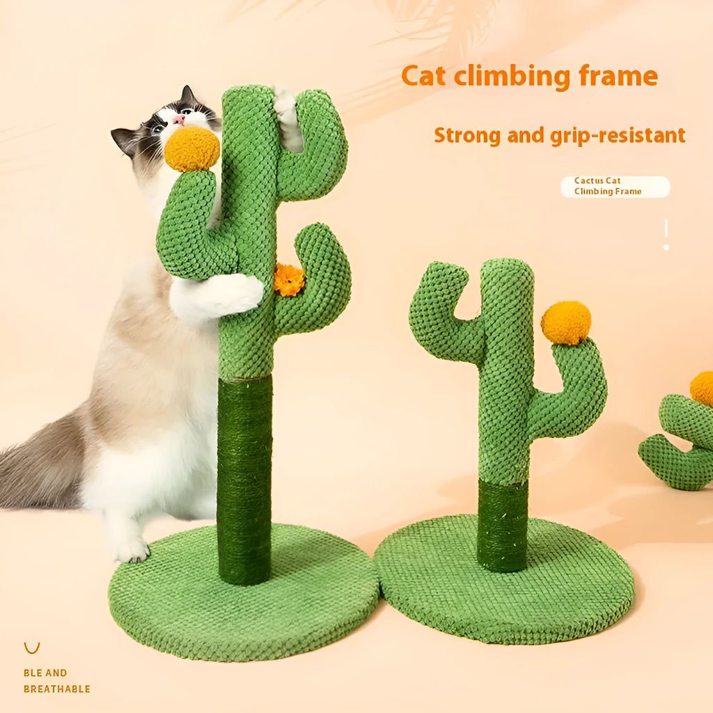 Masson cactus design cat scratch board and sisal scratching pole climber toy for pets.