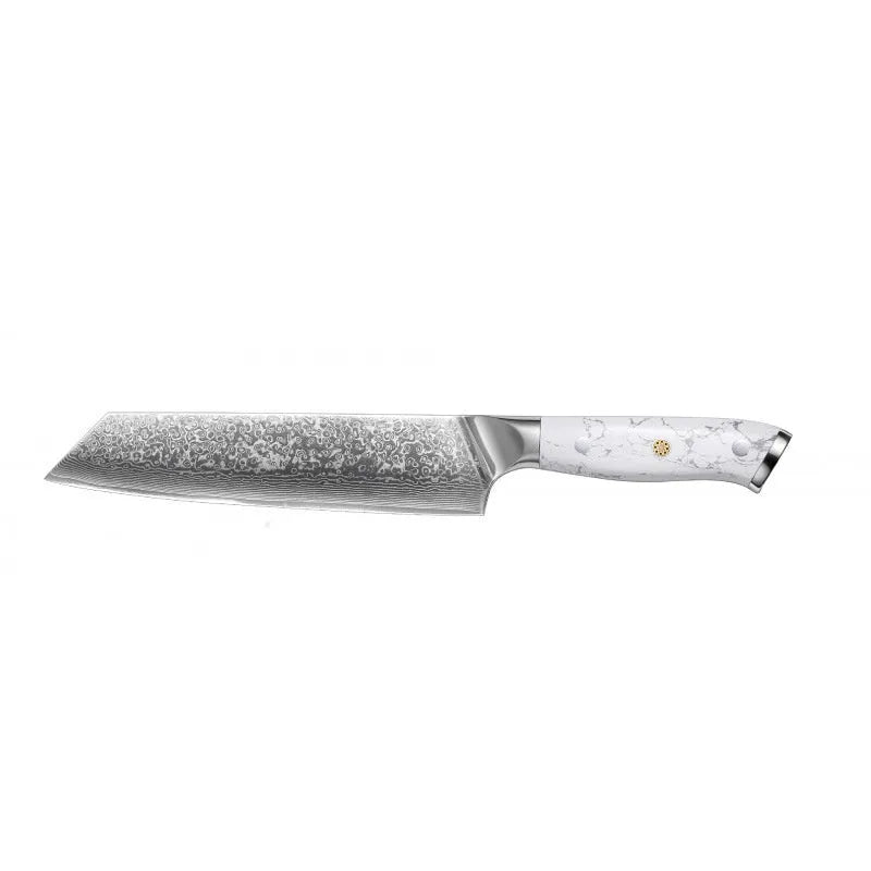 Damascus pattern combined chef's knife with VG10 steel blade, 21cm blade length