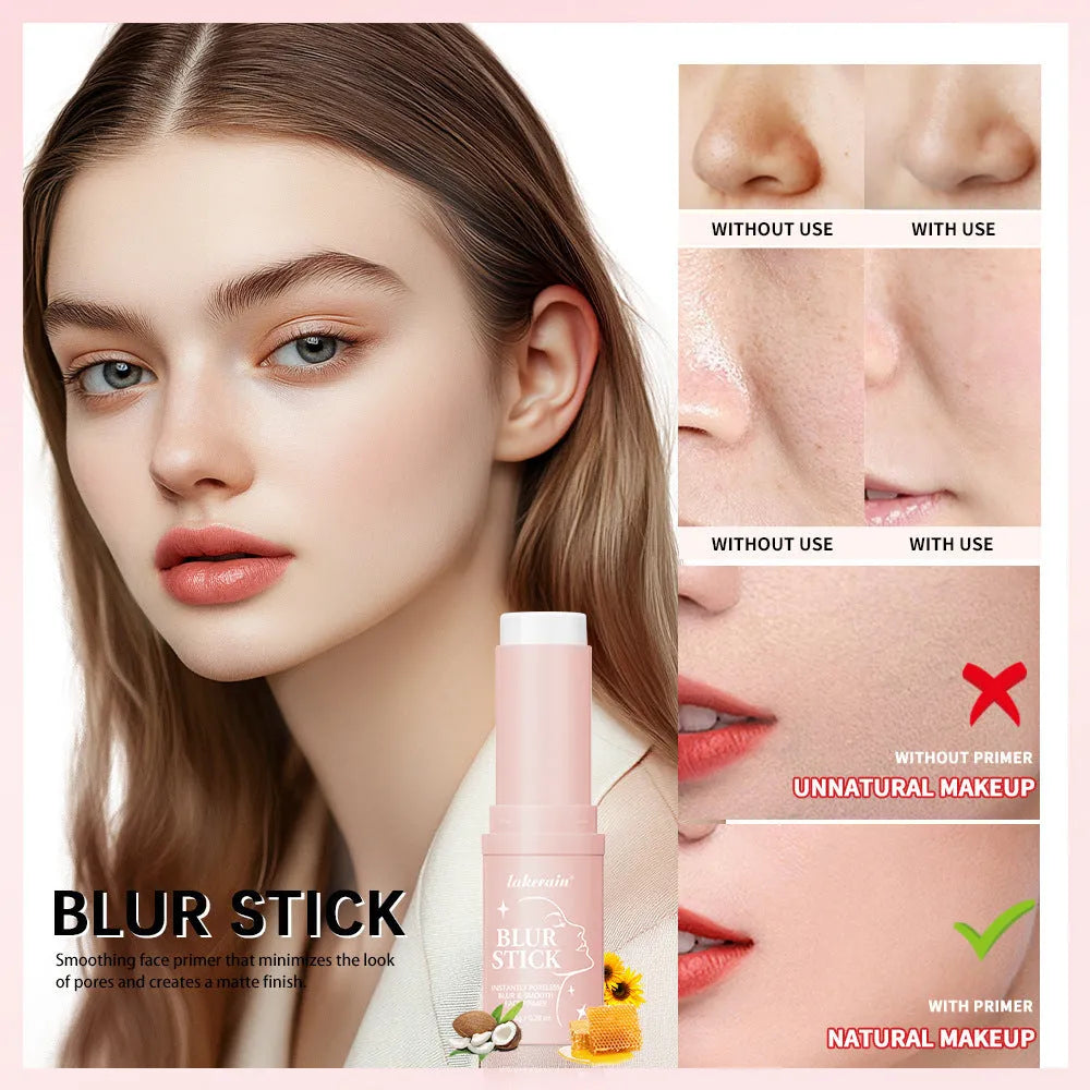 Lakerain Pore Invisible Stick matte brightening primer in stick format with compact packaging