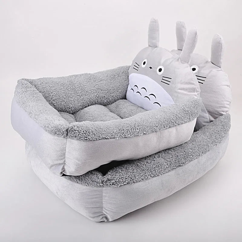 Cartoon-style washable pet sofa bed for small dogs and cats in blue colour
