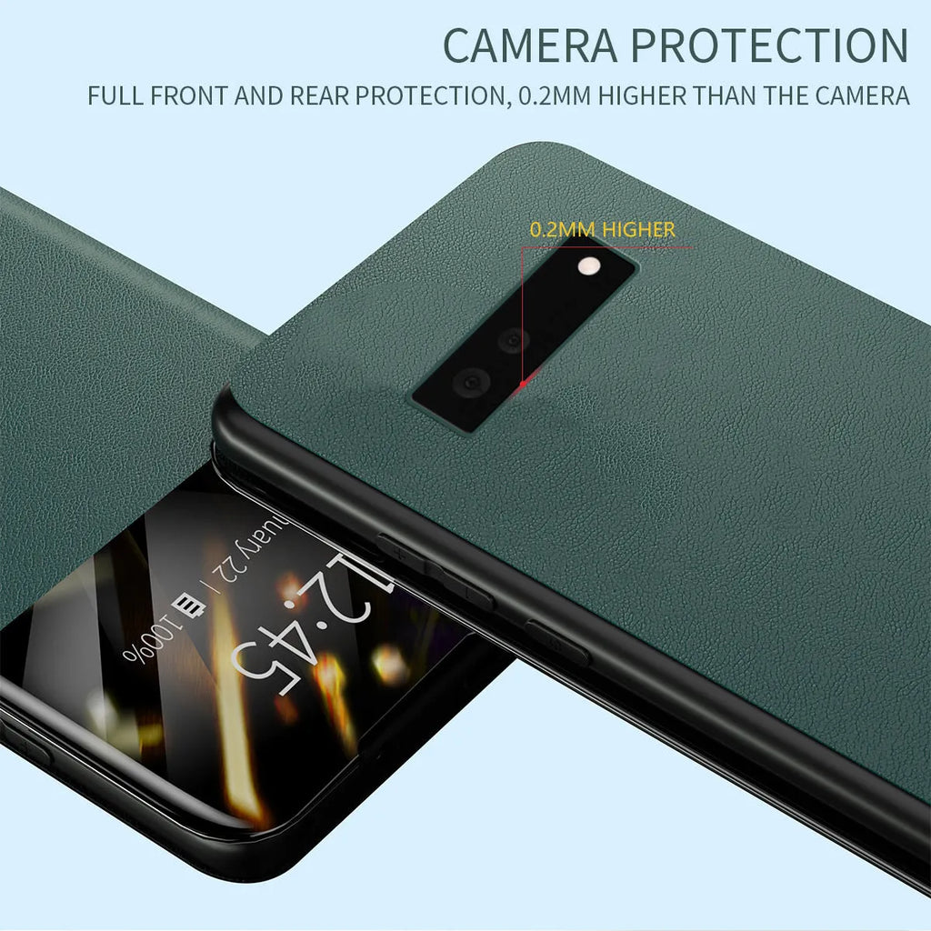 Card flip protective case for Google Pixel 6 in solid black colour, showing the PU leather front cover with card slots and the hard PC back shell