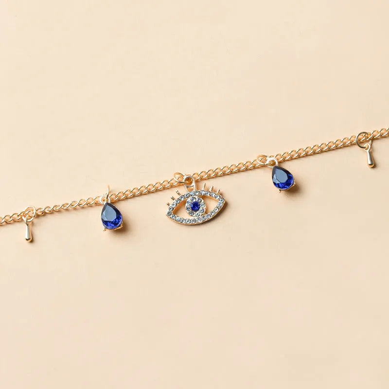 Gold plated Devil's Crystal necklace on alloy chain with electroplating finish, adjustable from 21-50cm