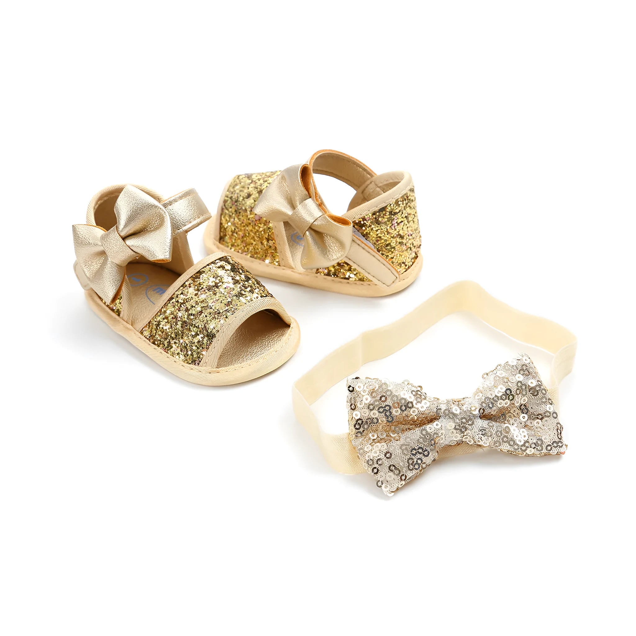Baby princess sandals low-top shoes in gold and pink with three size options 11cm 12cm 13cm