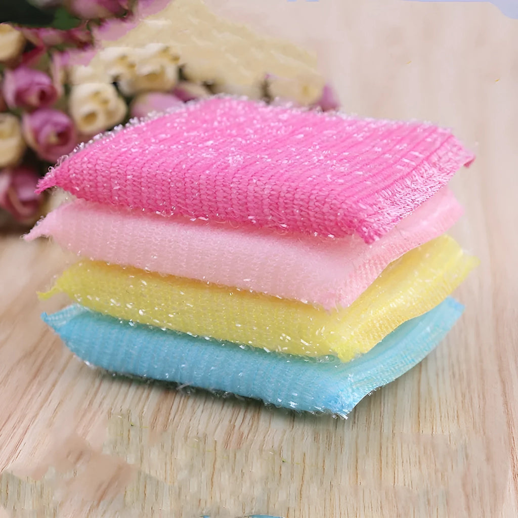 Pinstripe fabric sponge cleaning mop in macaron colours for wet and dry dishwashing
