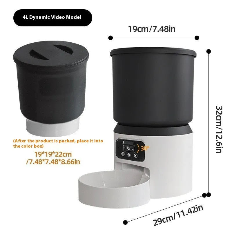 4 litre smart pet feeder with plastic or stainless steel bowl options