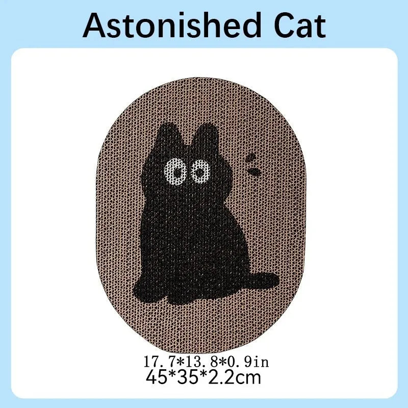Blue Clouds cartoon cat scratching board made of natural sisal with sticky wall backing for furniture protection