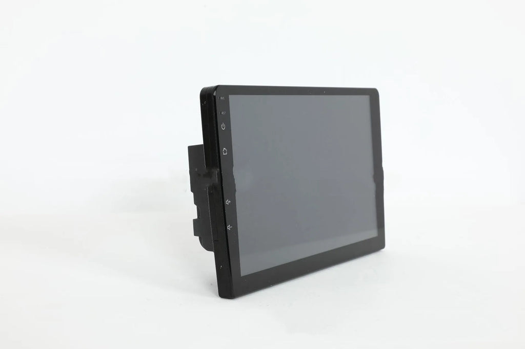 10.1 inch Android car stereo double din head unit with touch screen display and trapezoid panel design