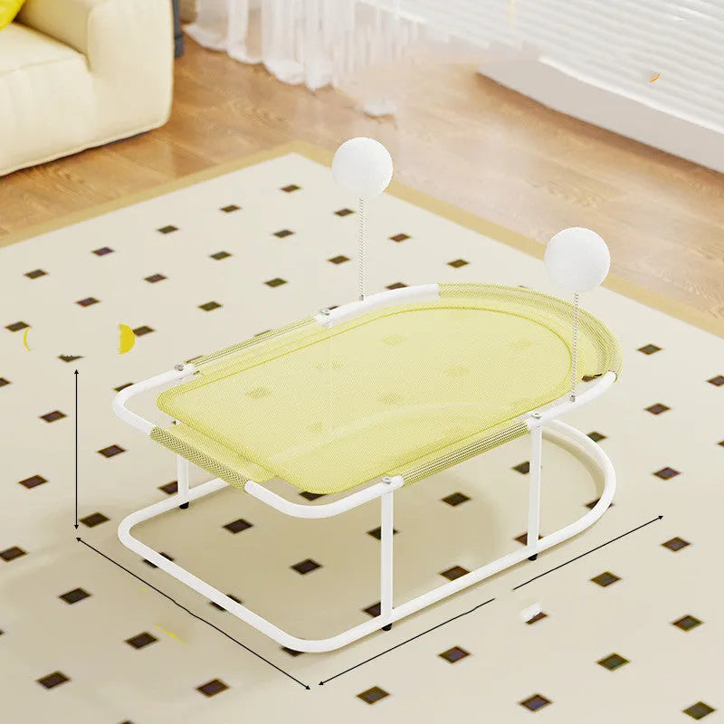 Large fabric cat kennel bed cage with breathable construction and removable bracket