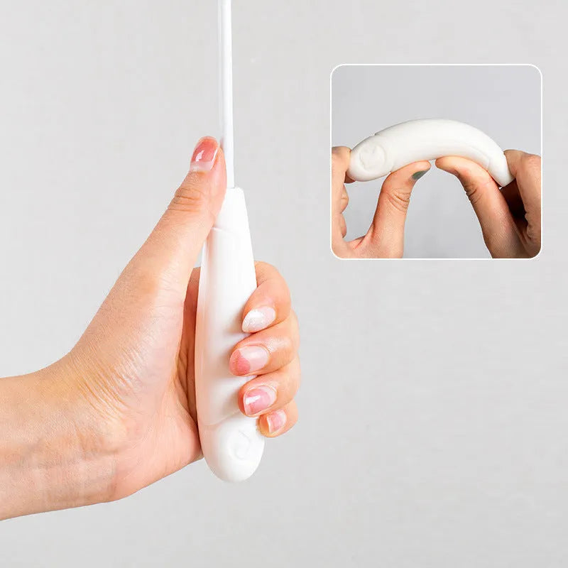 Telescopic fishing rod cat toy with goose feather lure, removable bell, extended to 80 cm on white background