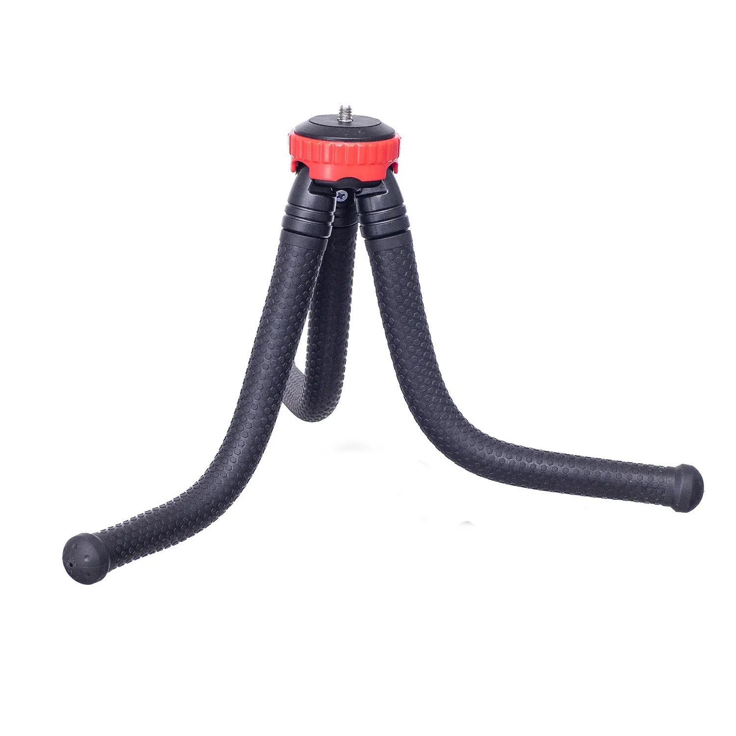 Black octopus tripod with flexible rubber legs and spherical gimbal, 30cm tall