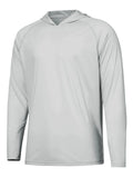 Outdoor UV-proof fishing long sleeve hooded top in black polyester with sun protection