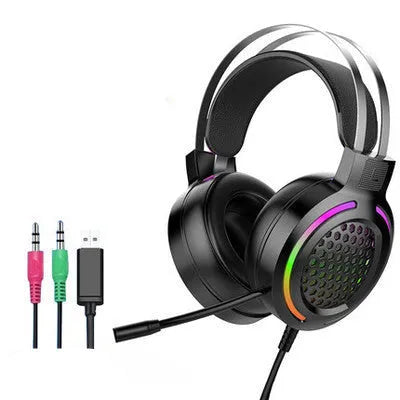 M12 gaming headset with 50mm driver, 7.1 USB, RGB lighting, protein ear pads in black