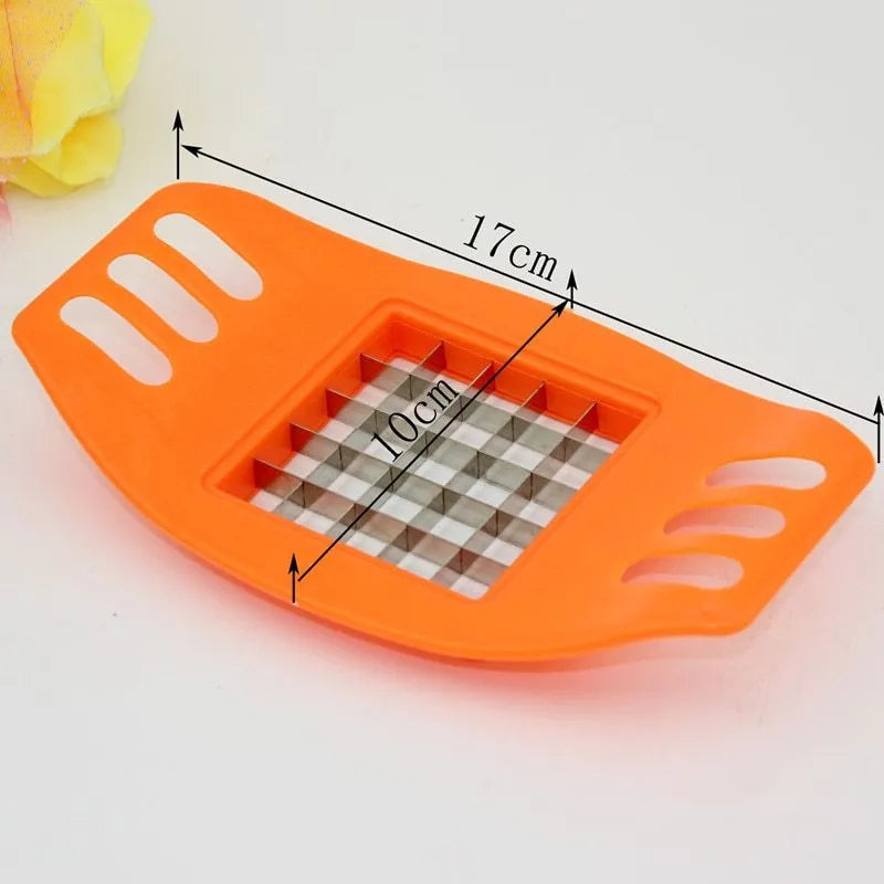 2-blade potato cutter chopper with stainless steel blades and non-slip rubber foot for french fries
