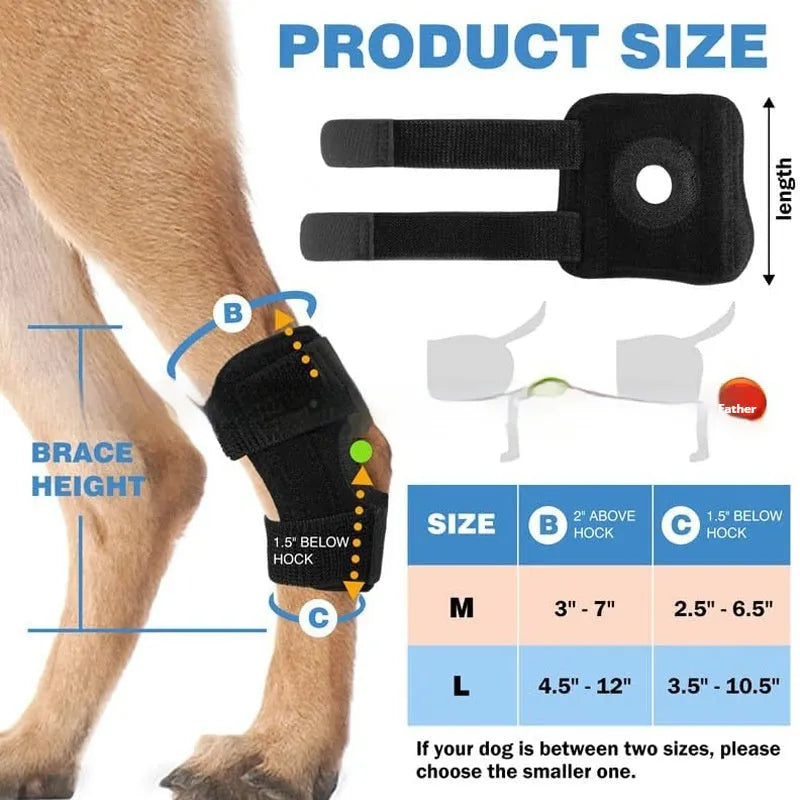 Black polyester dog leg guard for ACL tear and joint dislocation rehabilitation.