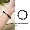 Men's black obsidian snake bracelet in sterling silver with retro zodiac design