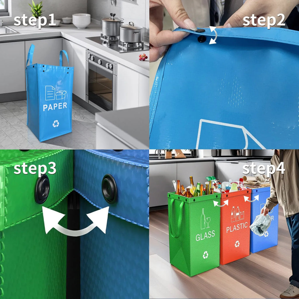 40-litre rectangular waterproof PP plastic clean bag for garbage classification in assorted colours