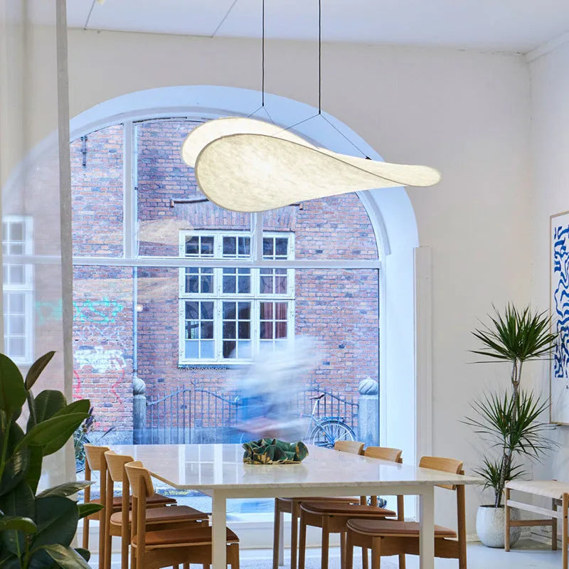Silent Wind art silk chandelier in 60cm diameter with warm light