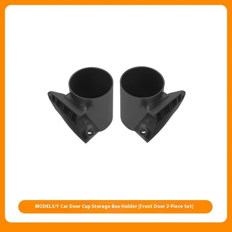 Tesla Model Y Model 3 door cup holder stopper pad ABS plastic black 2 piece set front driver co-pilot