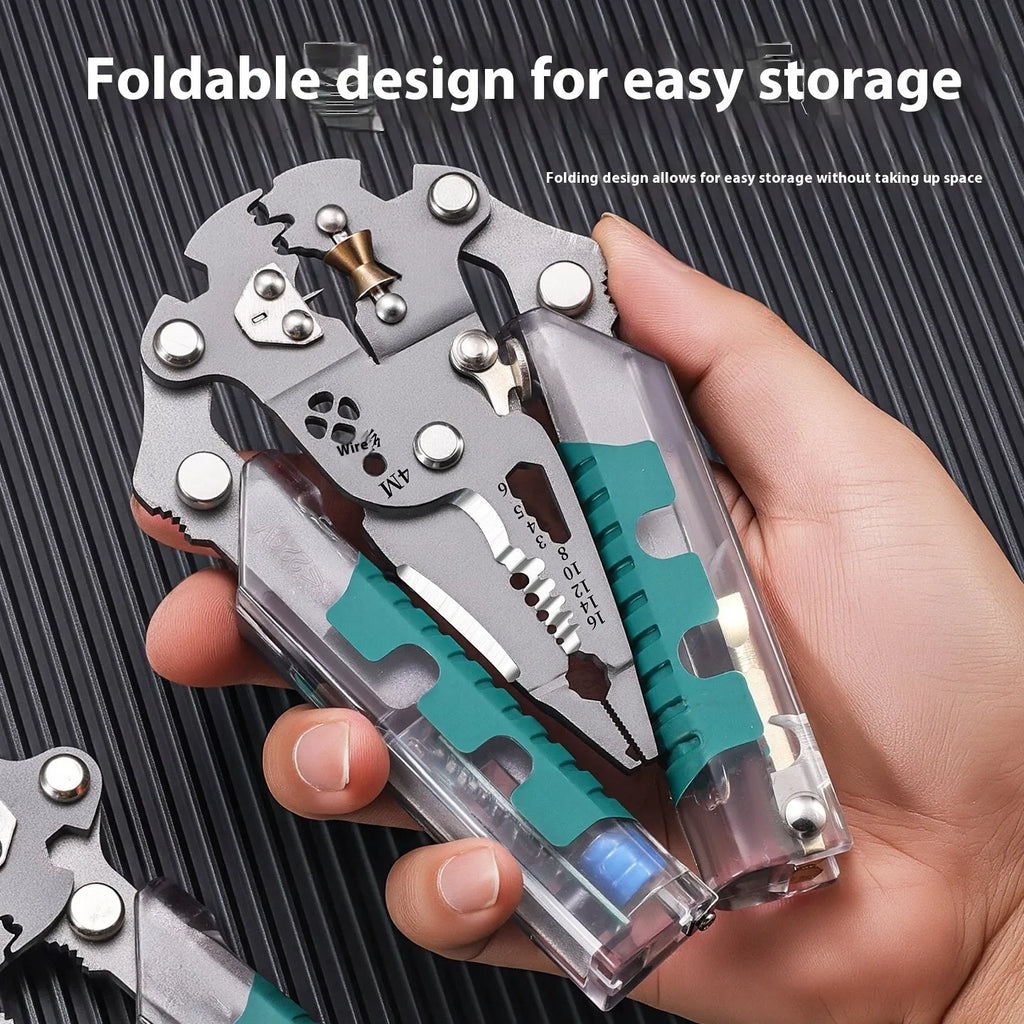 Thickened multi-functional electric pointed pliers wire stripper with rust-resistant steel cutting edges