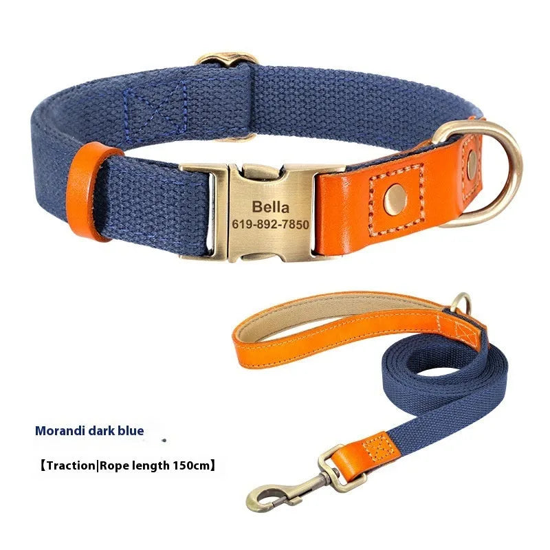 Small dog mohair collar and matching traction rope in one of six colour options