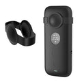 Insta360 ONE X silicone protective case in black and red showing precise cutouts for camera access