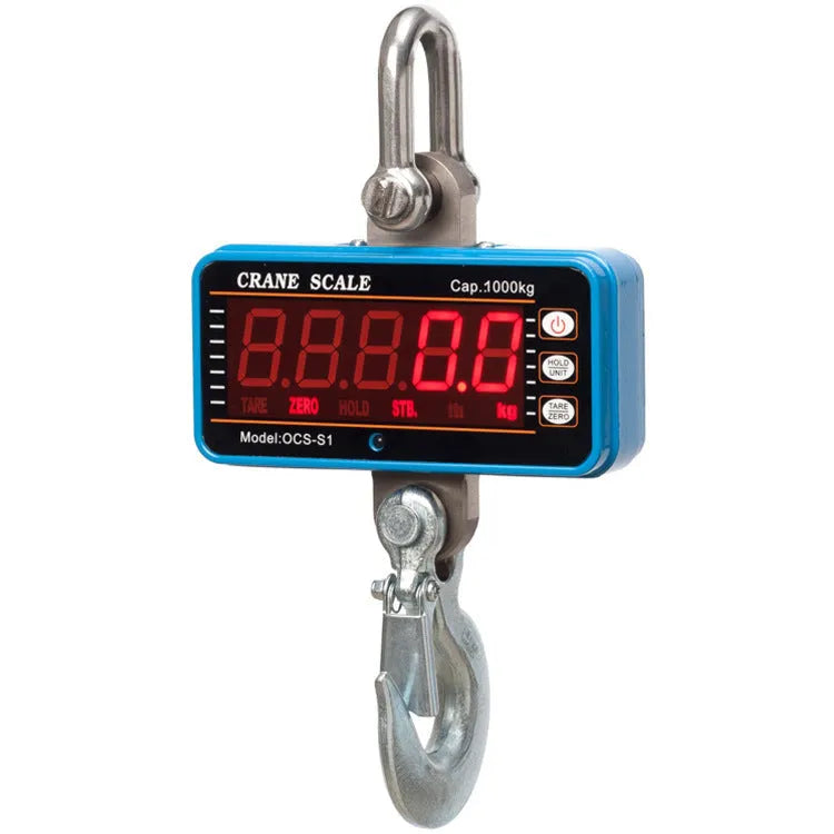 Orange electronic crane scale with digital display for industrial weighing up to 500kg