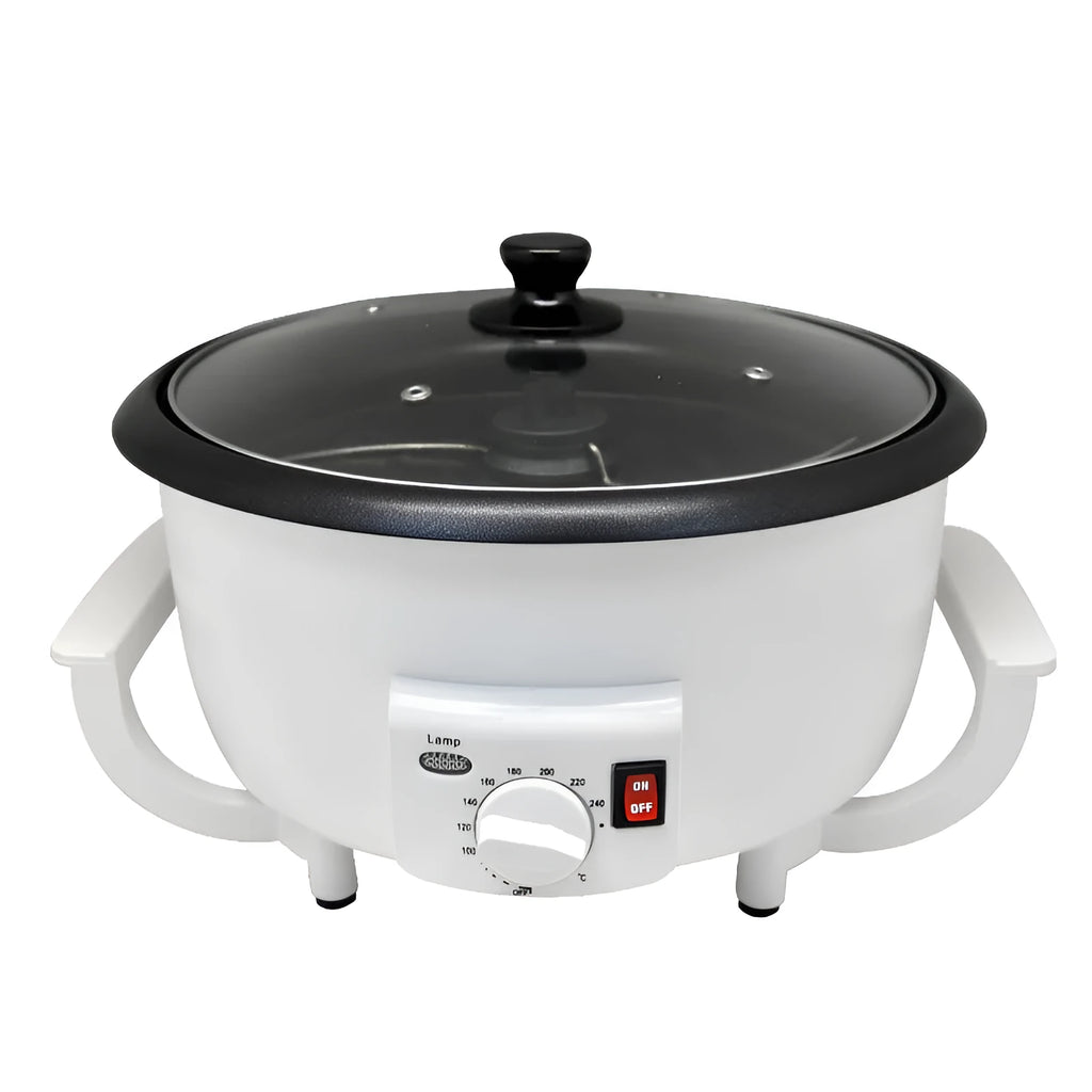 White coffee bean roasting machine with 750g capacity and 225mm pot diameter