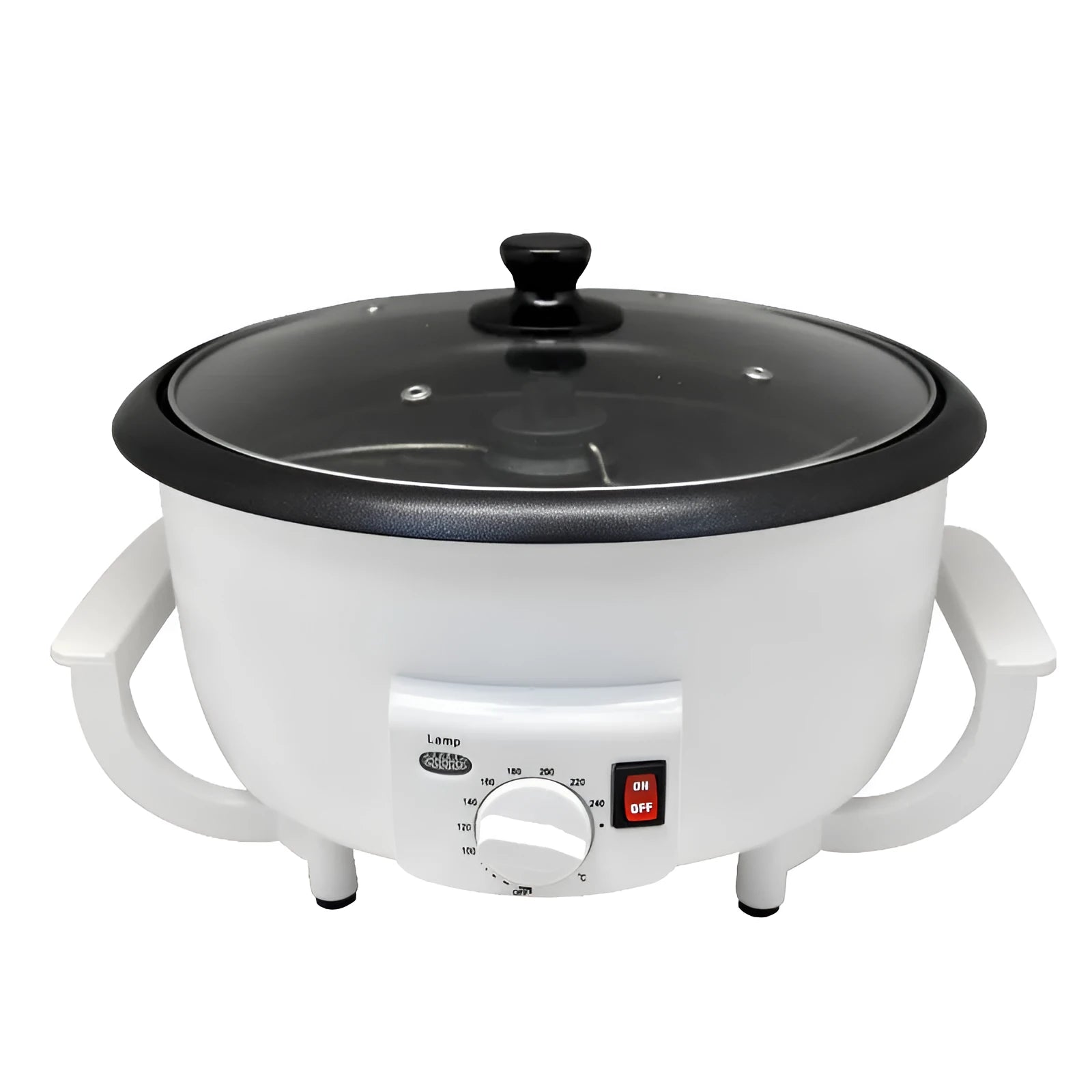 White coffee bean roasting machine with 750g capacity and 225mm pot diameter