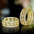 Geometric flower butterfly copper ear clip jewellery in yellow gold E4221 colour