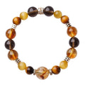 Natural yellow tiger-eye crystal bracelet with geometric beads in Jinba lucky design