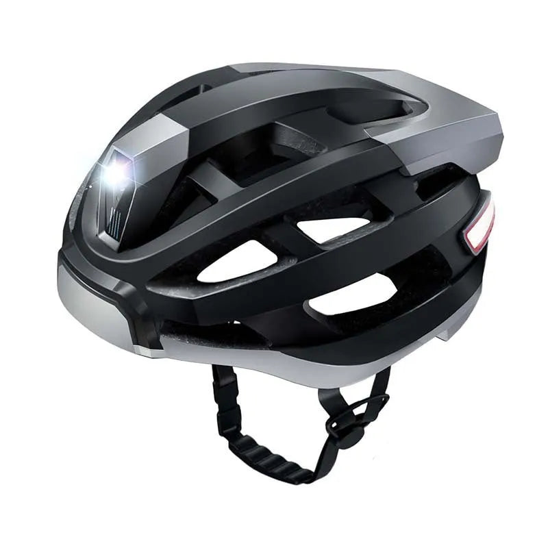 Smart Bluetooth warning light riding helmet in black and grey, free size 57-62cm, EPS PC construction