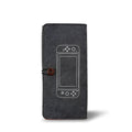 Black Nintendo Switch felt carrying pouch showing game card slots and dual compartments.