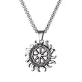 Men's silver skull necklace with alloy pendant on stainless steel chain, 32cm length