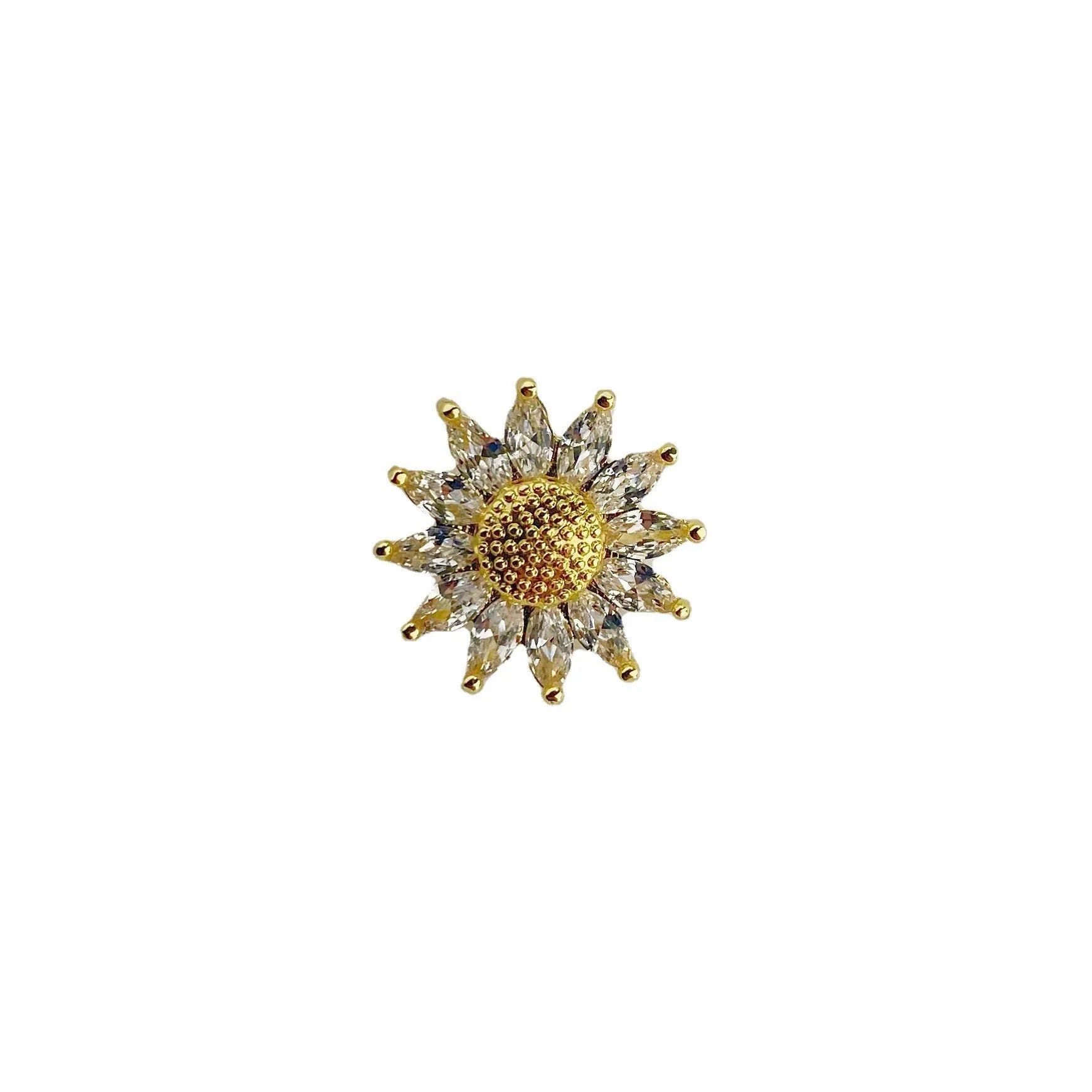 Women's geometric decorative brooch in electroplated copper with fixed pin mechanism