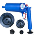 Air Power Drain Blaster Gun with four adaptors for hard pipes, plastic body 28x27.5cm