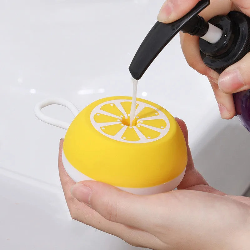 2-in-1 soft silicone pet bath massage brush for dogs and cats, grey colour, 3D massage head style