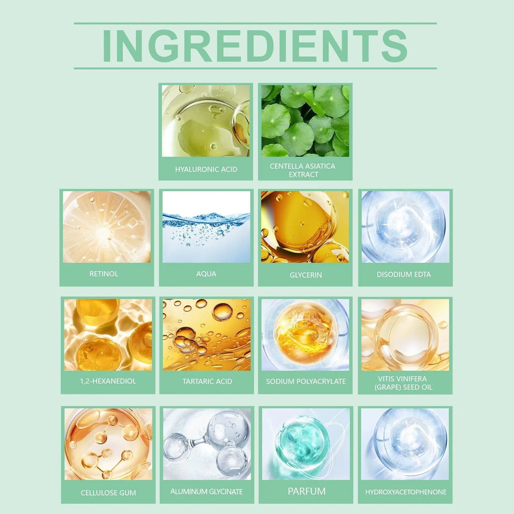 Retinol hydrating sheet mask with hyaluronic acid and Centella asiatica extract, 1PC pack