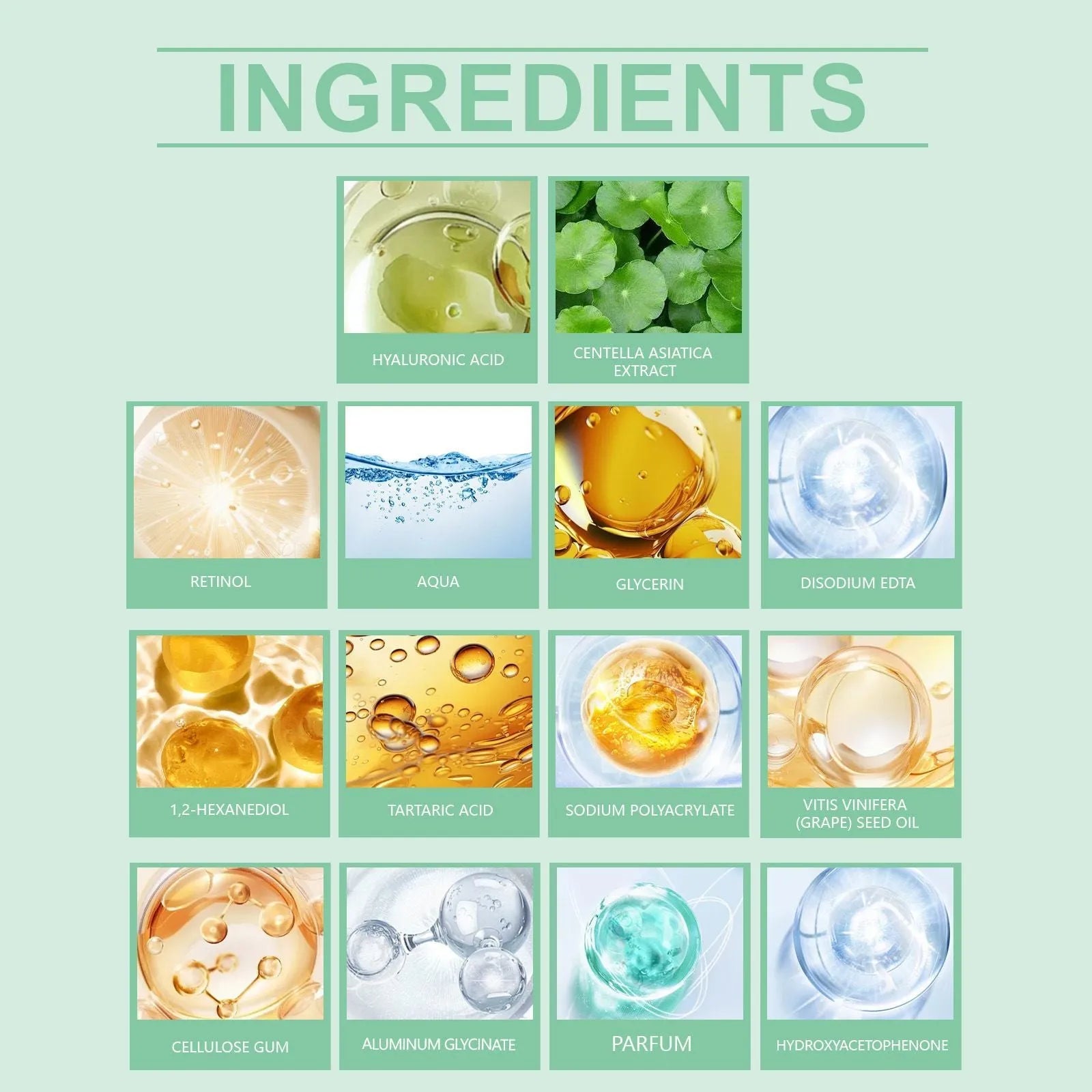 Retinol hydrating sheet mask with hyaluronic acid and Centella asiatica extract, 1PC pack