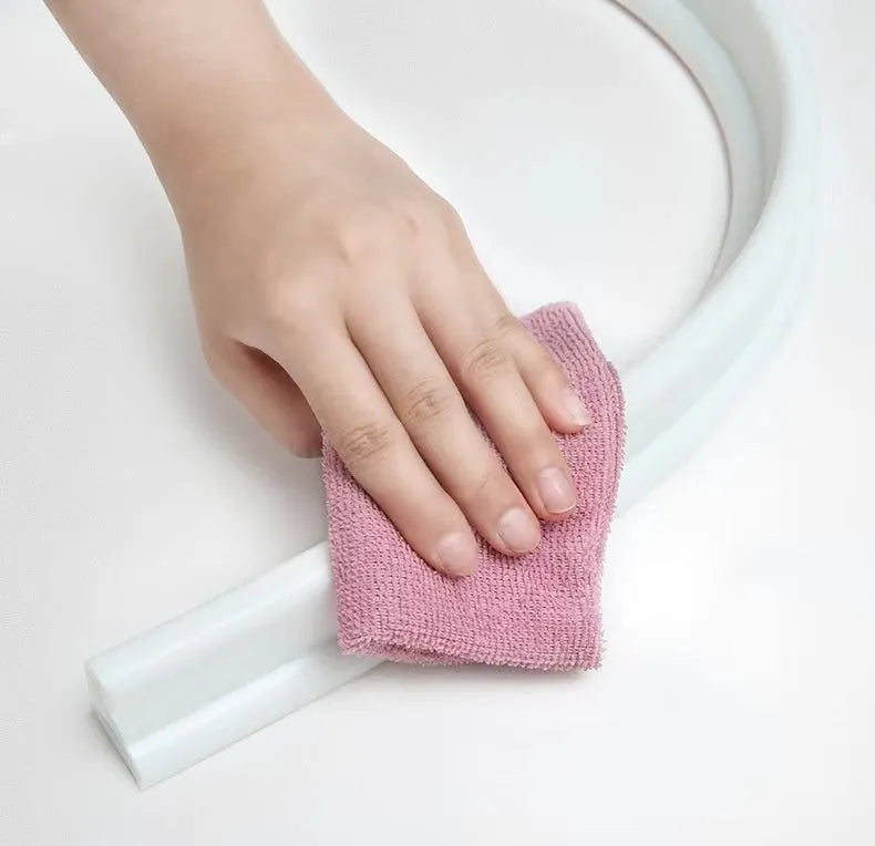 TPE silicone bathroom waterproof strip in black, white and grey colours for shower room sealing